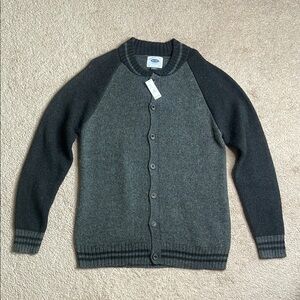 Old Navy Gray and Black Men's Cardigan Sweater